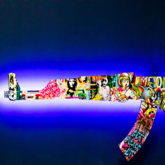 Cartoon Style AK 47 RGB Wall Art