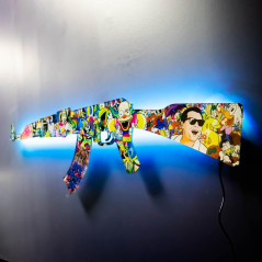 Cartoon Style AK 47 RGB Wall Art
