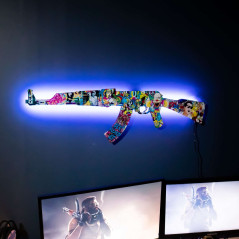 Cartoon Style AK 47 RGB Wall Art