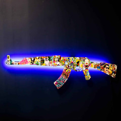Cartoon Style AK 47 RGB Wall Art